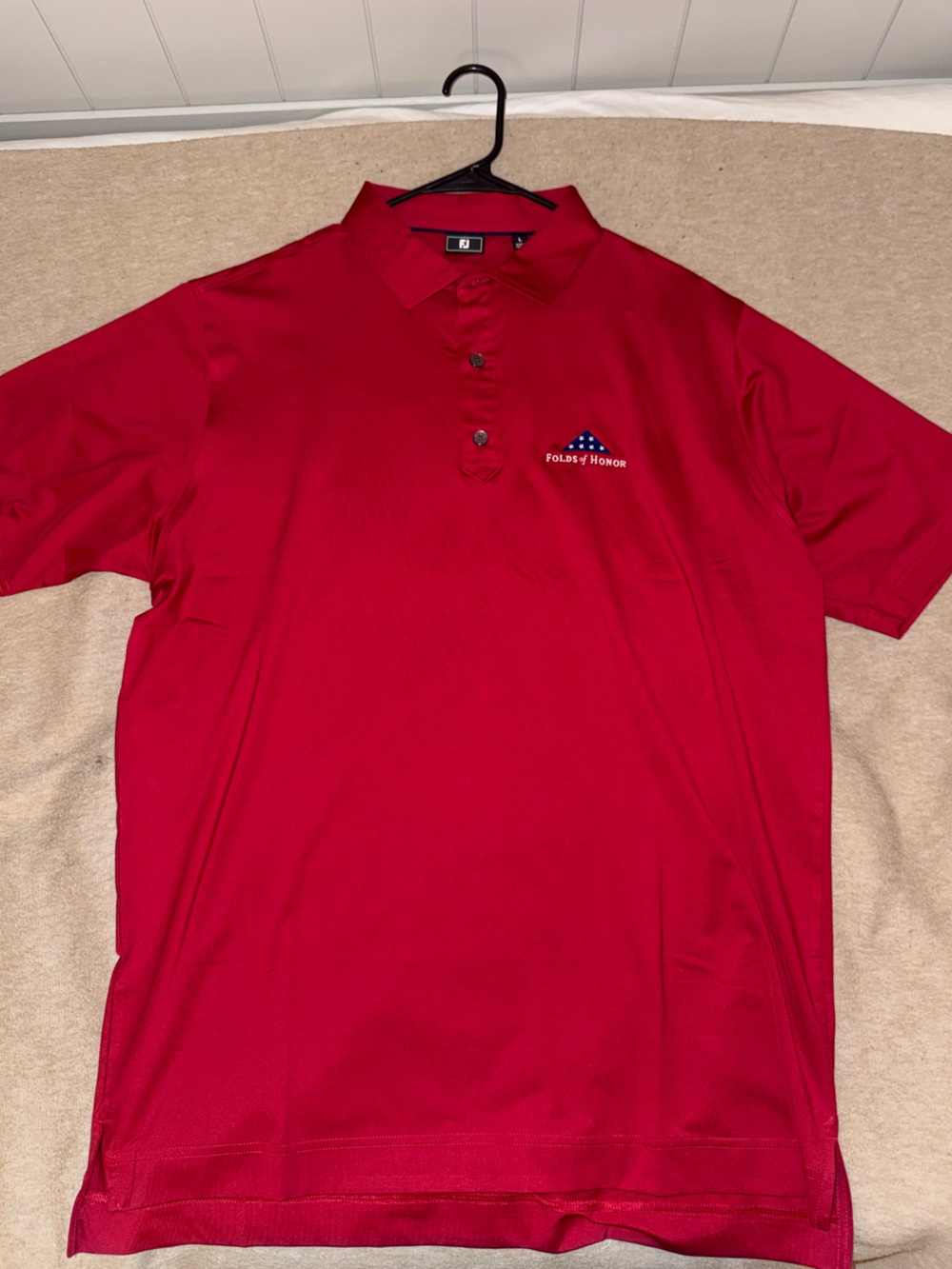 FootJoy Red Folds of Honor Polo with Embroidered Logo